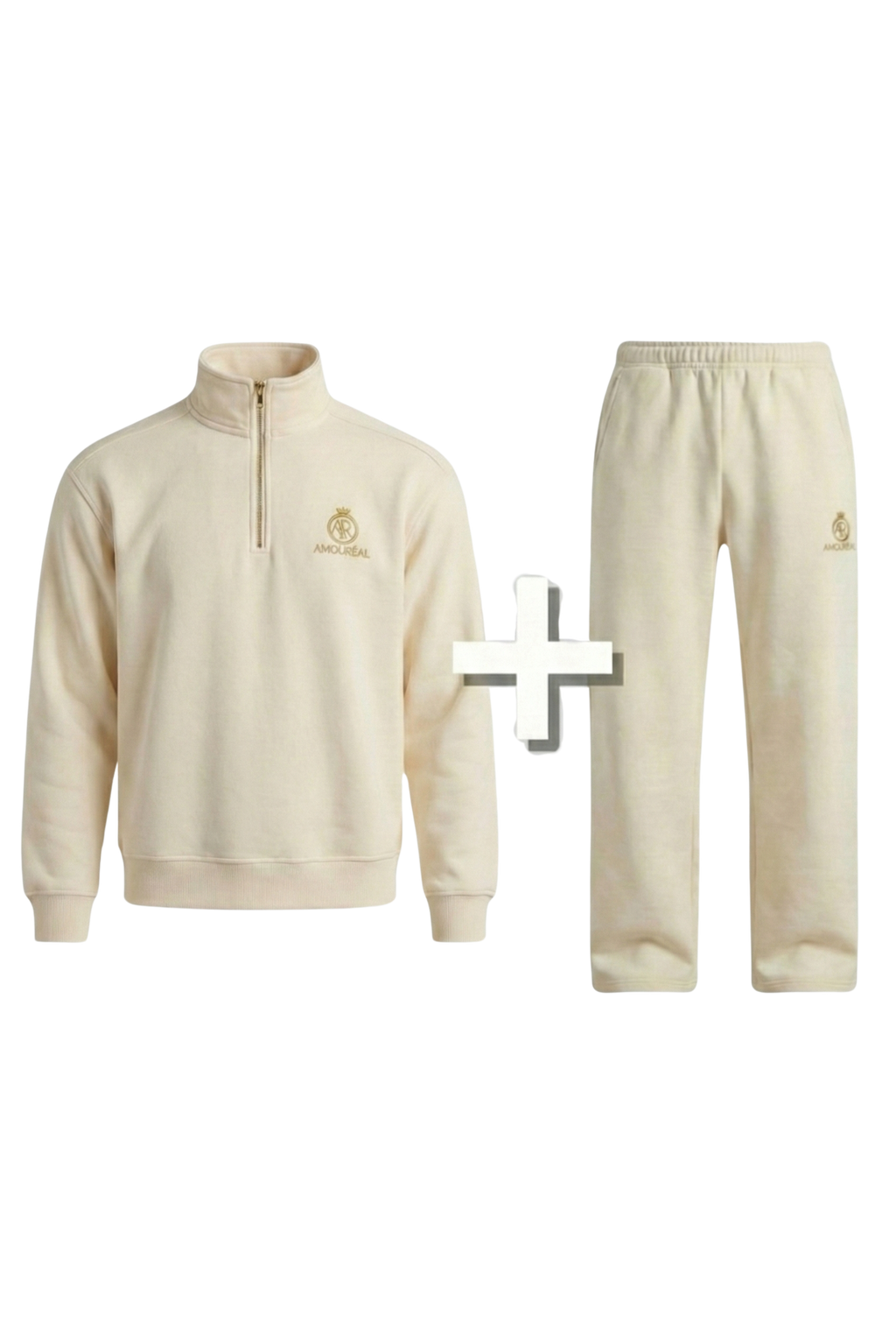 HONEY BEIGE HALF-ZIP-SWEATER & JOGGER BUNDLE