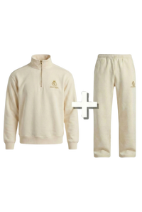 HONEY BEIGE HALF-ZIP-SWEATER & JOGGER BUNDLE