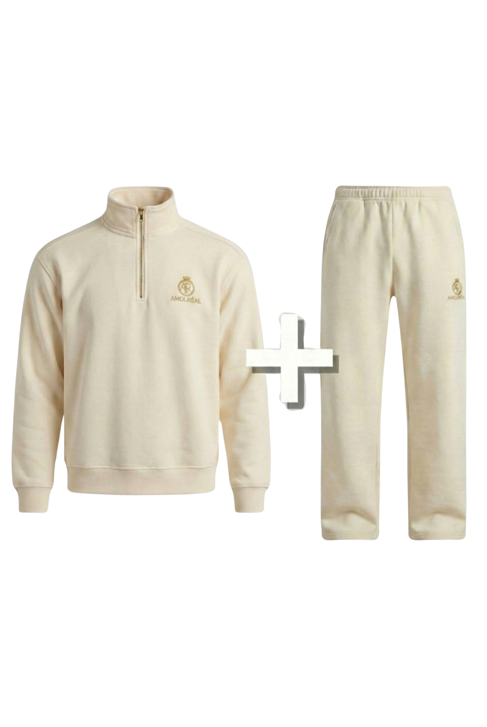 HONEY BEIGE HALF-ZIP-SWEATER & JOGGER BUNDLE