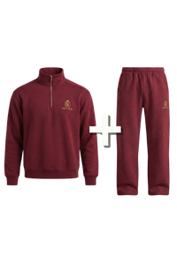 WINE RED HALF-ZIP-SWEATER & JOGGER BUNDLE