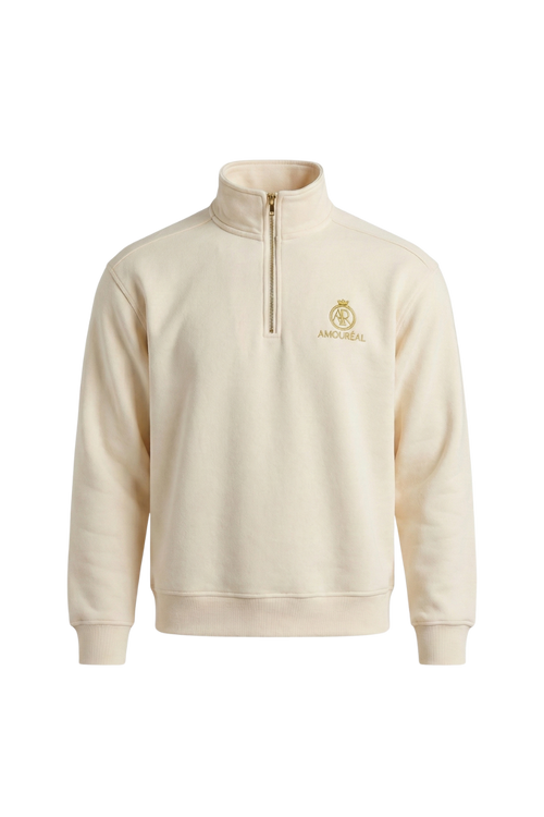 AMOURÉAL Half-Zip-Sweater honey beige