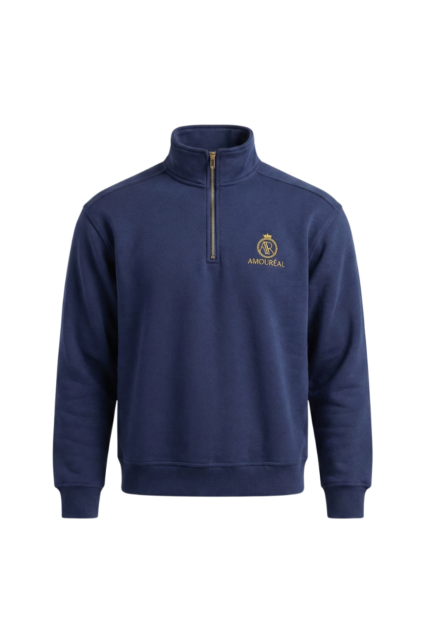 AMOURÉAL Half-Zip-Sweater midnight blue