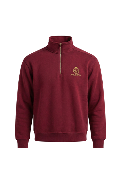 AMOURÉAL Half-Zip-Sweater wine red