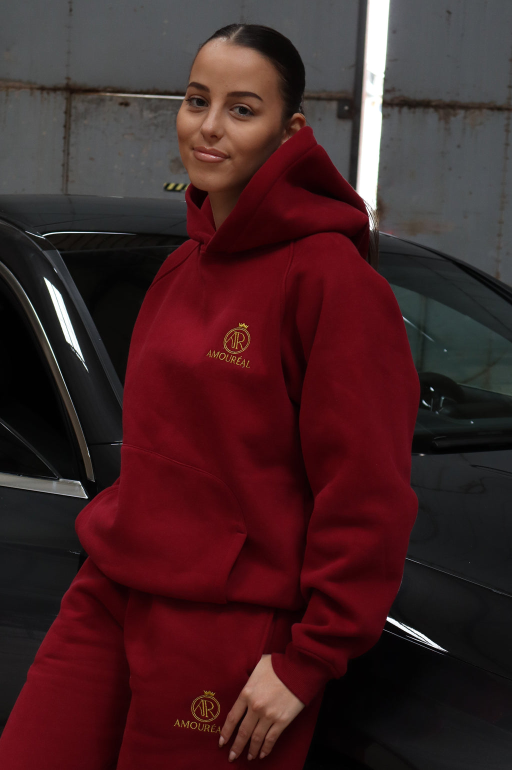HOODIE WINE RED