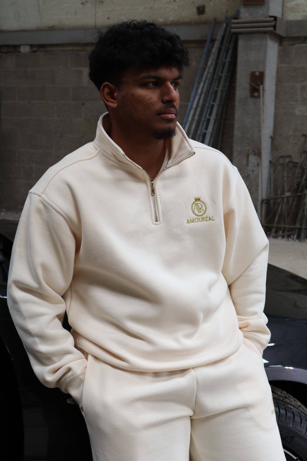 HALF-ZIP-SWEATER HONEY BEIGE