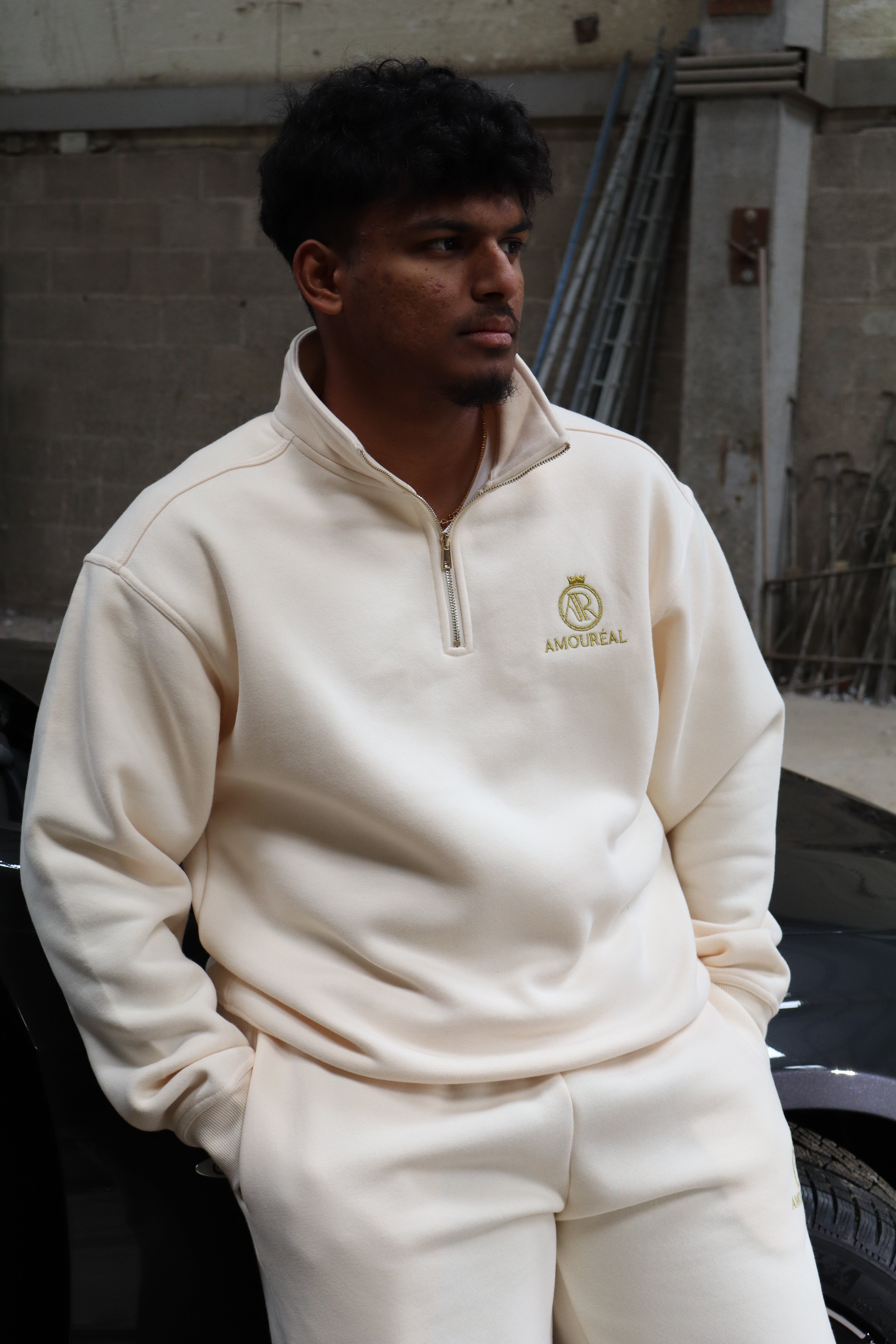 HALF-ZIP-SWEATER HONEY BEIGE