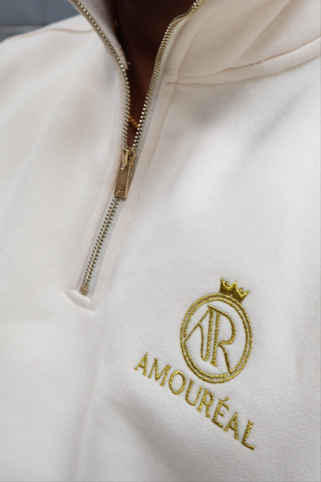 HALF-ZIP-SWEATER HONEY BEIGE