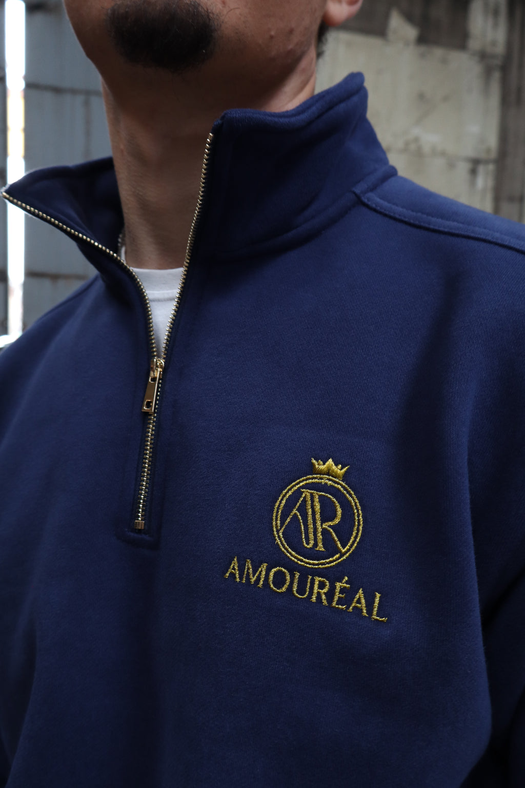 HALF-ZIP-SWEATER MIDNIGHT BLUE