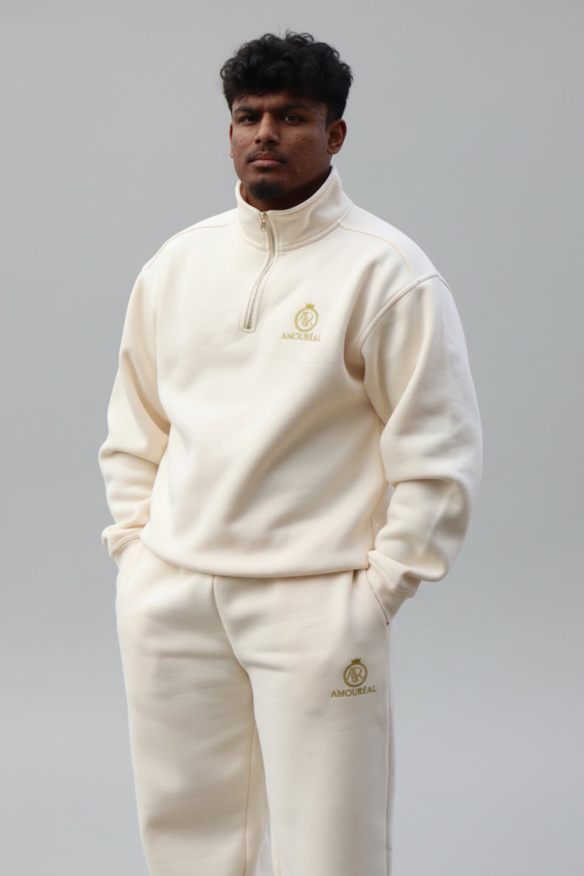 HALF-ZIP-SWEATER HONEY BEIGE